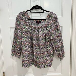 Jcrew x Liberty Print Peasant Top